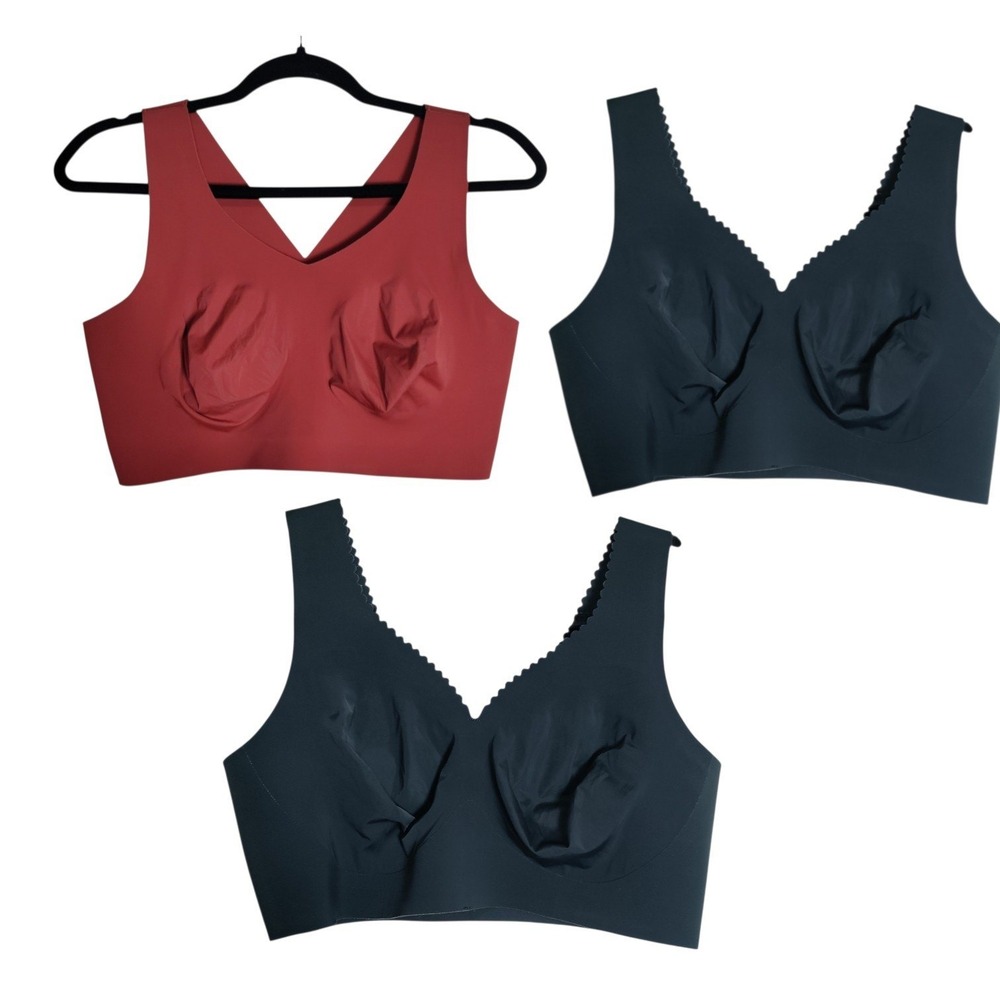 Lot of 3 Evelyn Bobbie Seamless Wireless Bralettes  Comfort Bras